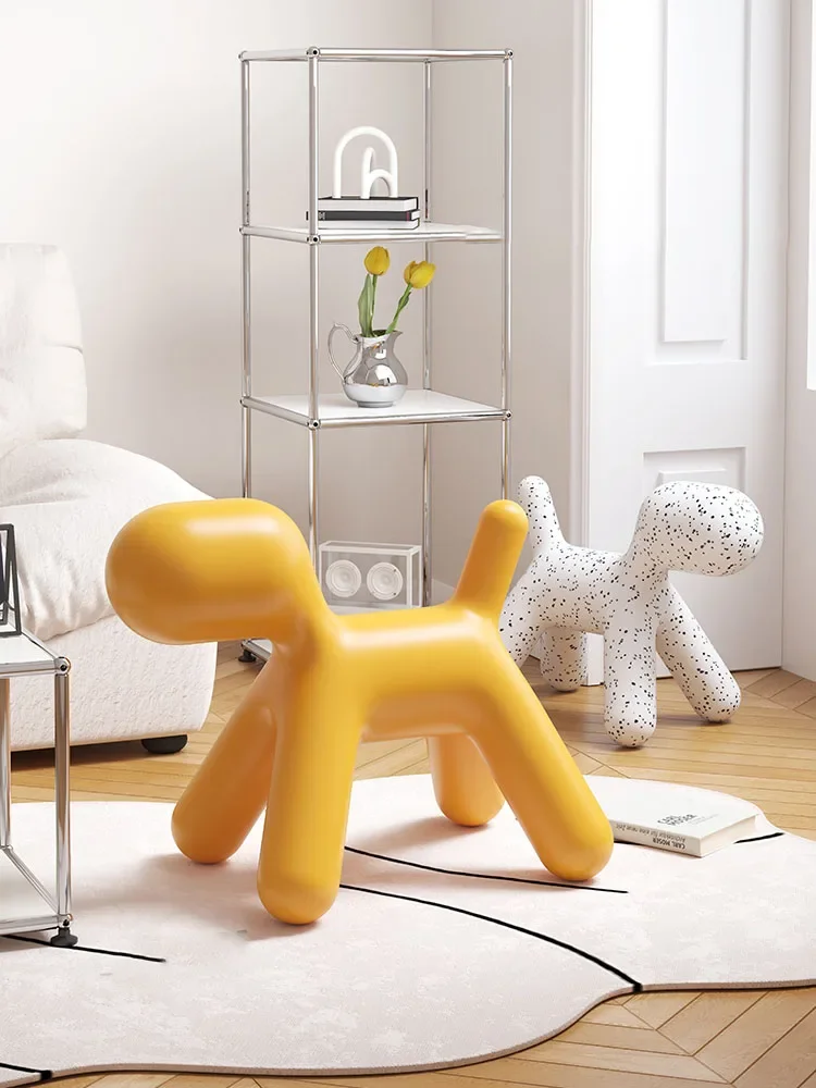 

Home Creative Abstract Cartoon Dog Stool Low Stool Kindergarten Seat Plastic Stool LivingRoom Decoration Gift