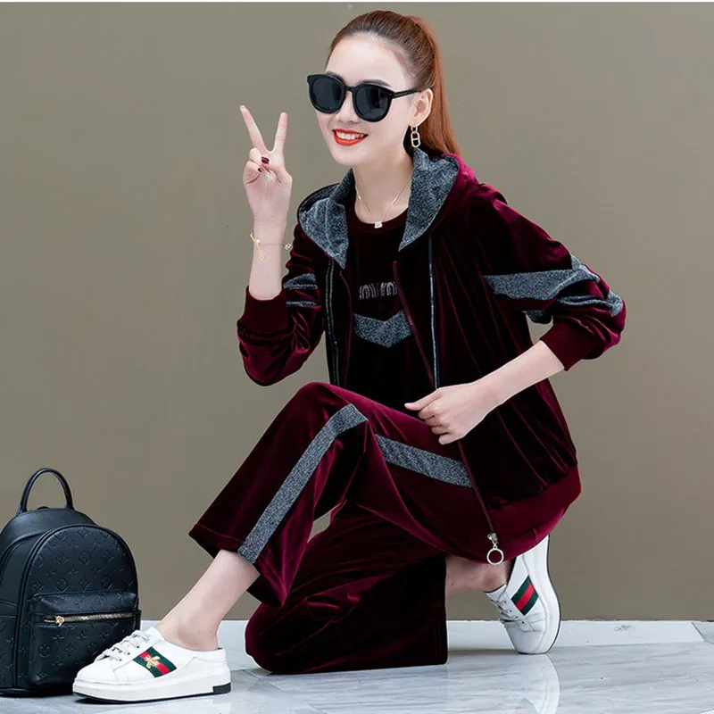 

Casual Sportswear Suit Women New Spring Autumn Two-Piece Female Fashion Loose Fried Street Sweatshirt Two-Piece