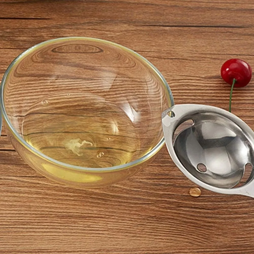 

Stainless Steel Egg Separator Rust-proof Extended Handle Egg Yolk White Filter Integrated Design Household Egg Yolk Divider