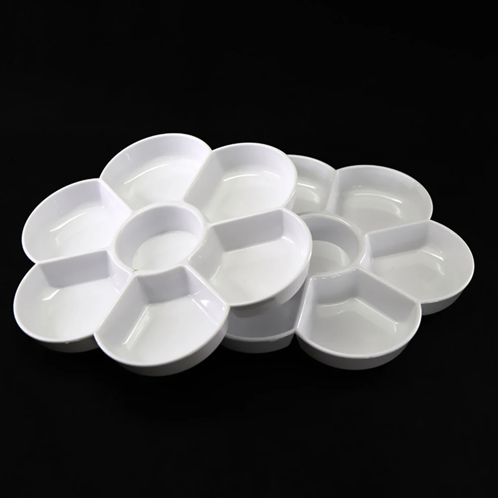 2 قطعة صينية رسم على شكل زهر البرقوق السيراميك المقلد محمولة لأدوات لوحة الطلاء الفنية لخلط الألوان المائية الزيتية #2