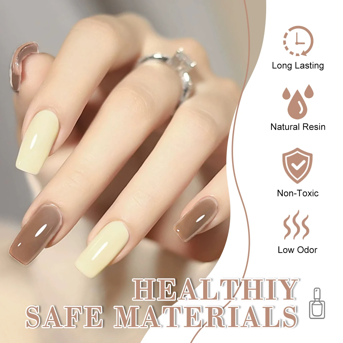 LMEGIRL 6pc All-season Gel Nail Polish Kit Nude Pink Red Glitter Semi Permanent UV Soak Off Vernis Gel Polish Set