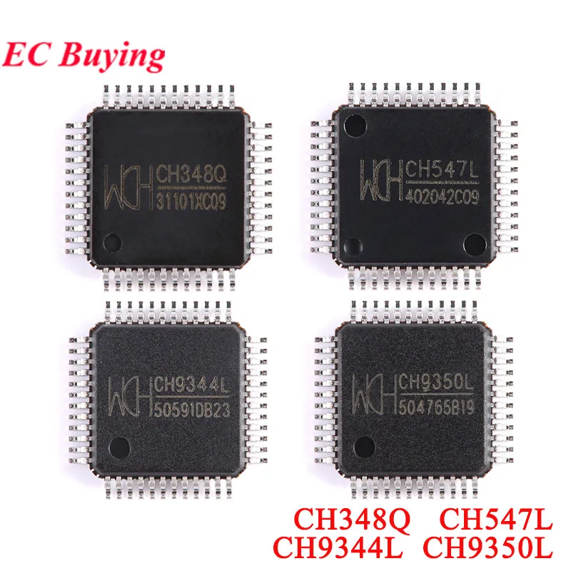5 uds/1 unidad CH348Q CH547L CH9344L CH9350L WCH LQFP-48 USB a 8 4 puertos serie microcontrolador Chip de Control de comunicación IC Original