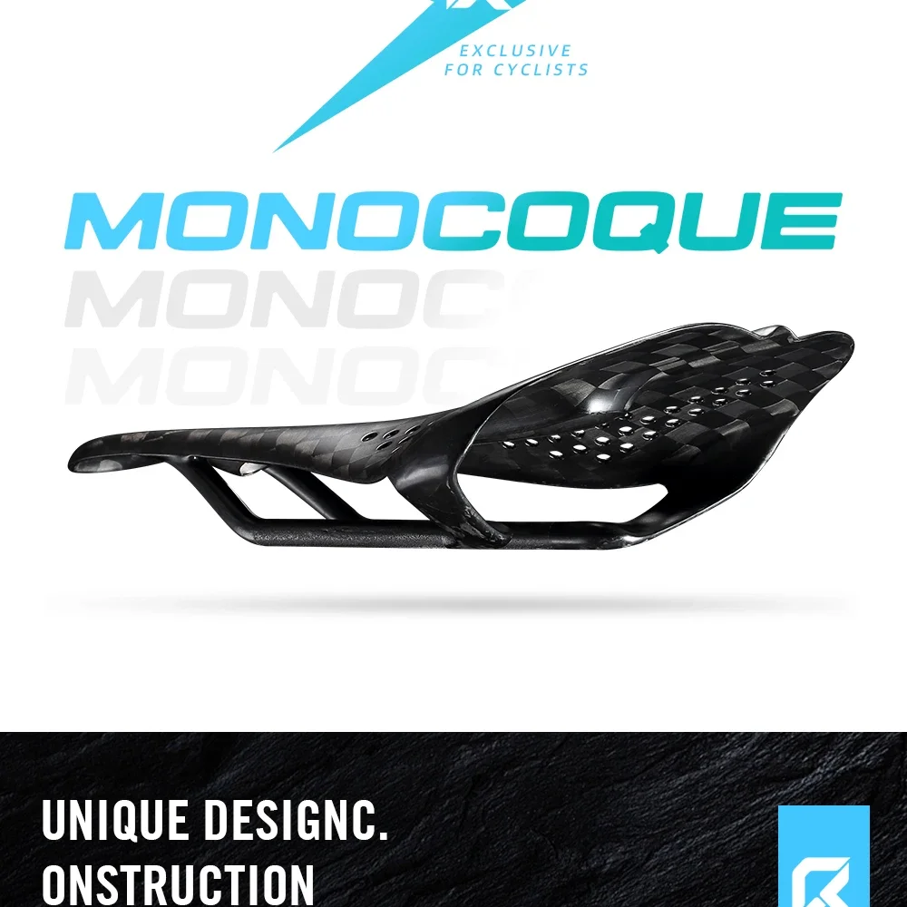 RYET 12K Carbon Ultraleichter Fahrradsattel 59g 230x125mm für MTB/Gravel/Rennrad Unisex Rennsattel 7x7 Dual-Track-Design Radfahren – Detail 10
