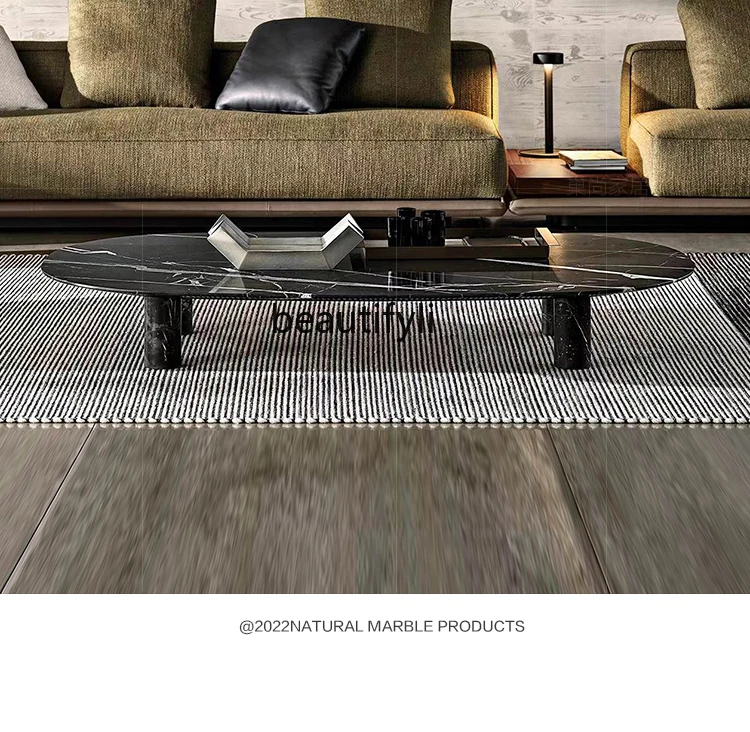 

Nordic Marble Coffee Table Simple Modern Minimalist Living Room Home Oval Designer