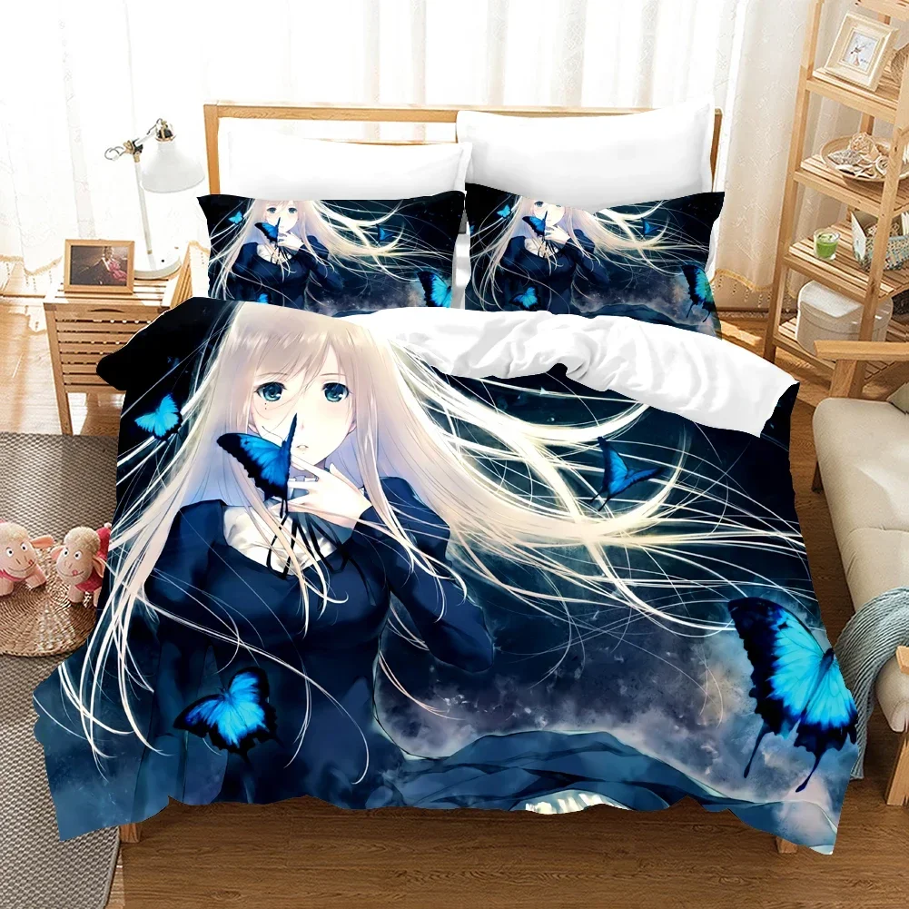 

Anime Girl Cartoon Fashion Comfortable Duvet Quilt Cover Pillowcase Bedding Set Children Bedroom Decoration Home Textile