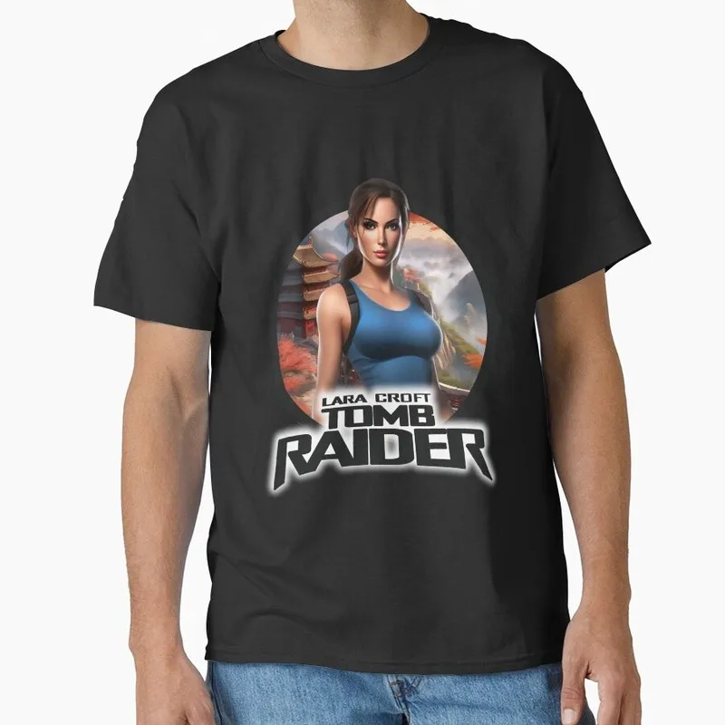 Retro Video game Tomb Raider Angel of Darkness Lara Croft Gift t shirt for gamer 0716 Short Sleeve Graphic Clothes US Size Tee