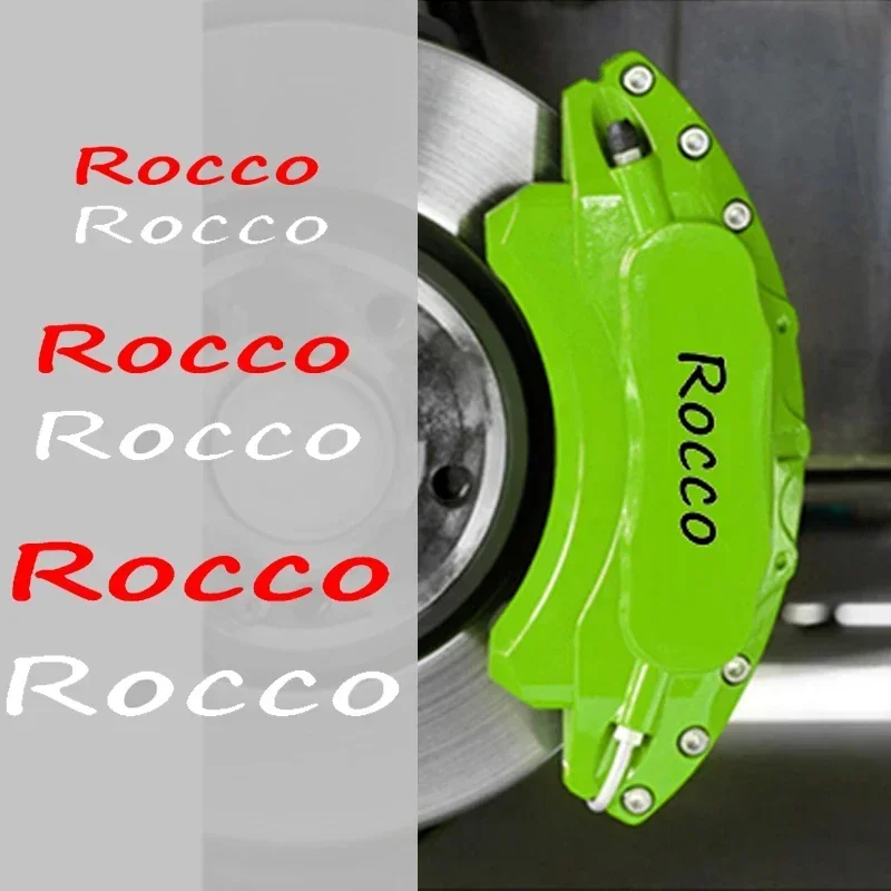 6pcs Car Caliper Sticker Tire Brake Cover Heat Resistance Waterproof Film for Volkswagen ROCCO Decals Wheel Brow Accessories