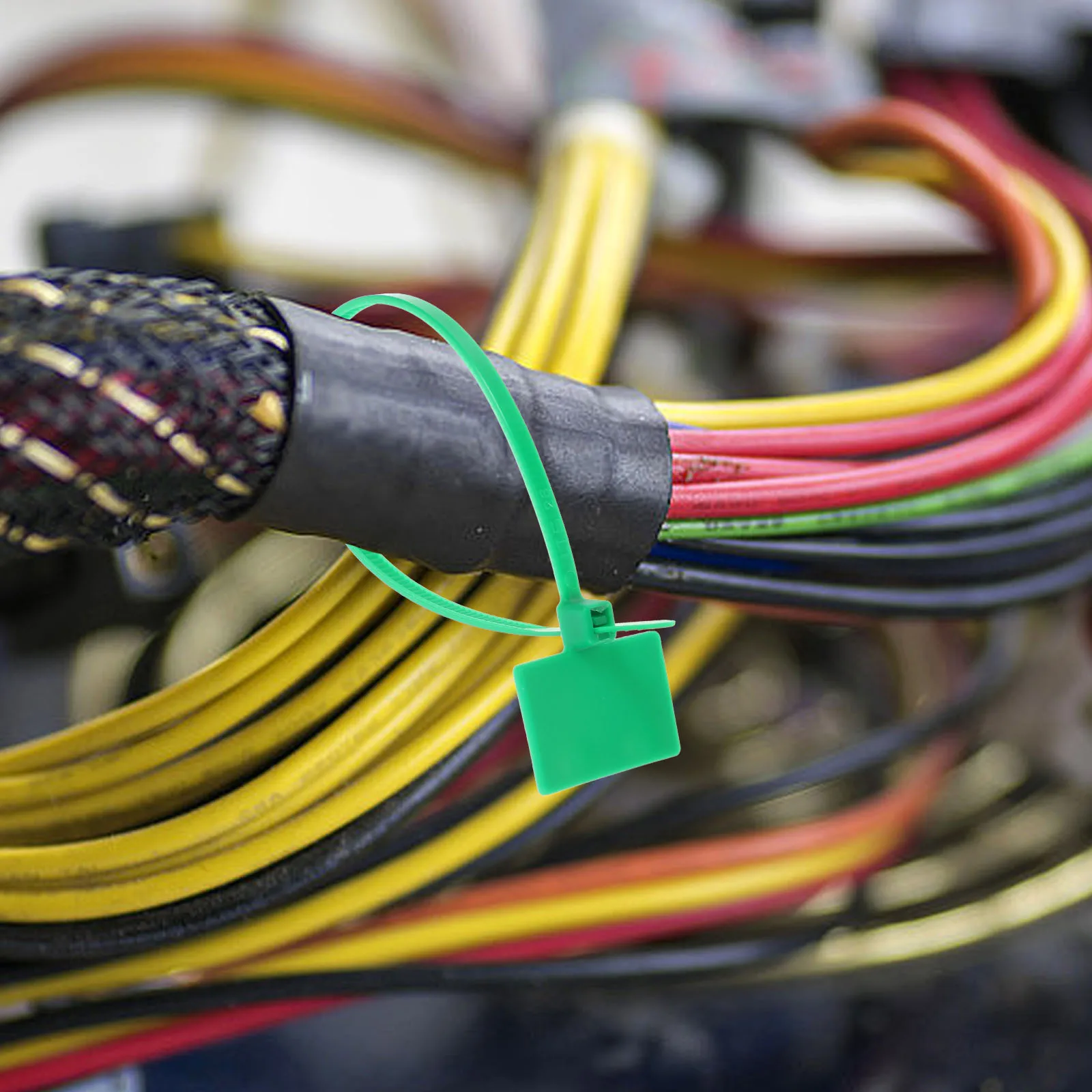 

250Pcs Nylon Cable Ties Mark Tags 4x150mm Self-Locking Label Marker Organizer Zip Ties for Cable Management Mark Tie