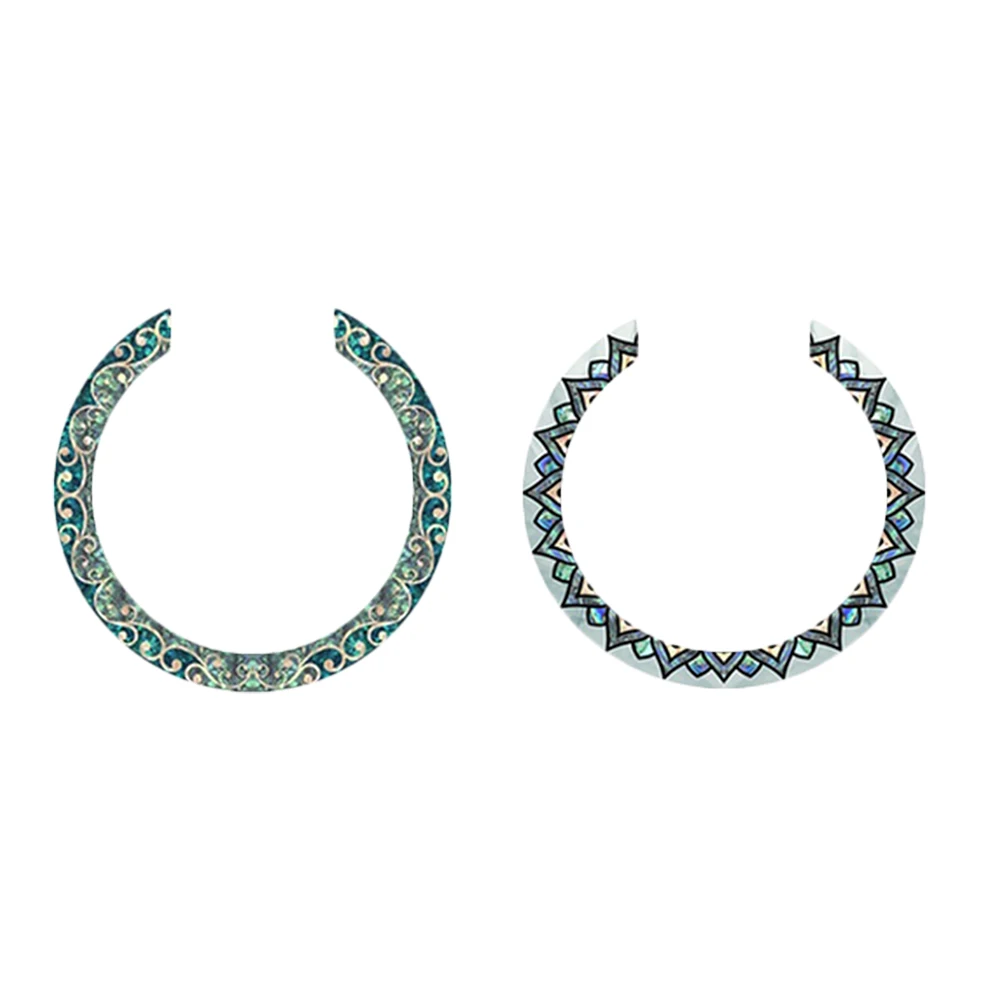 

2Pcs Attractive Guitar Rosette Decals PVC Sound Hole Inlay Accessories Ideal for Acoustic Guitar