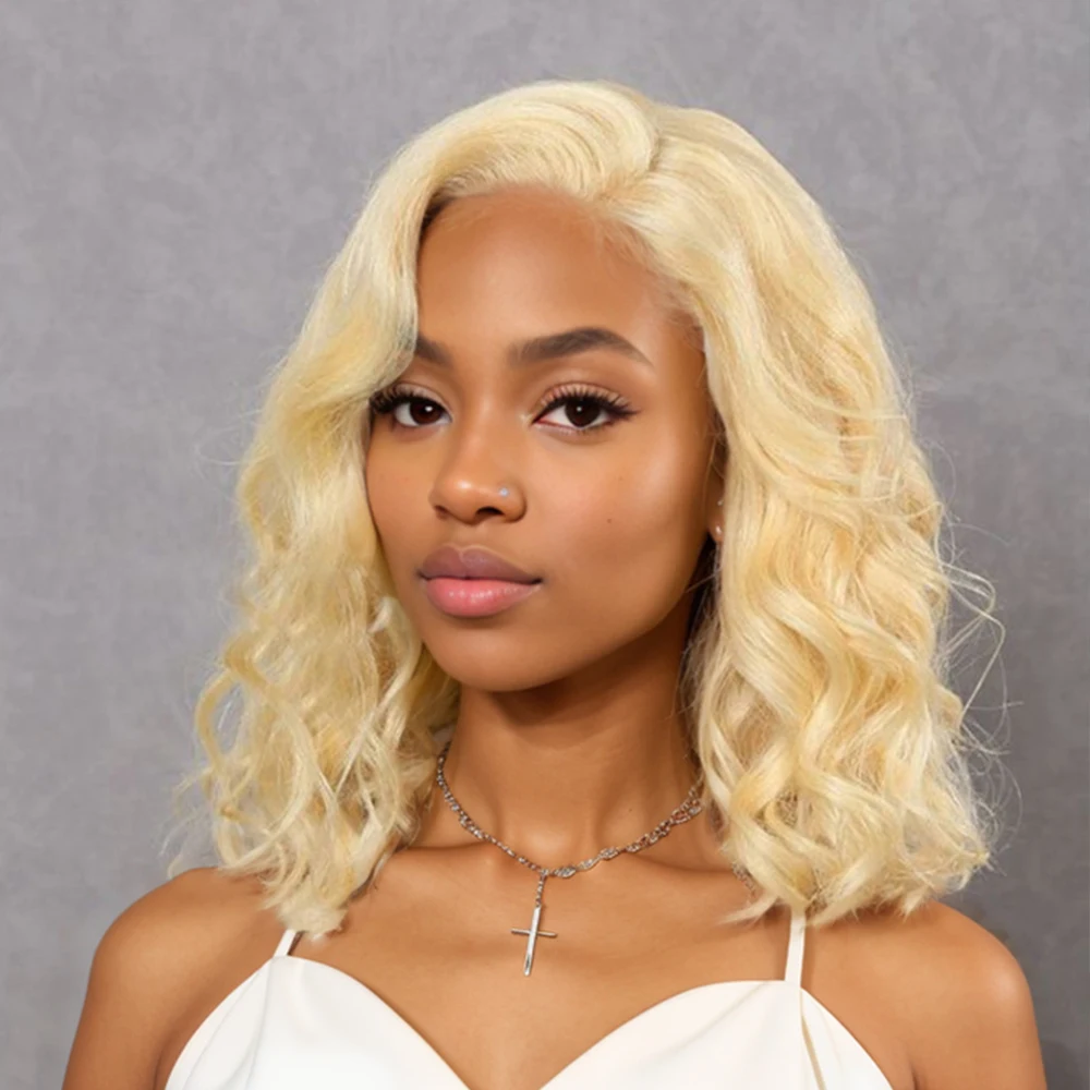 

Glueless Wigs 613 Blonde Loose Wave Bob Wig Human Hair High Density Lace Wigs HD Lace Closure Wig Short Bob Wig Body Wave Wigs