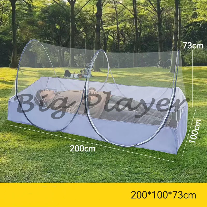 ناموسية محمولة قابلة للطي مع سحاب سفلي لمنع لدغات البعوض. استخدم شبكة شبكية للتخييم في الهواء الطلق والاستخدام المنزلي