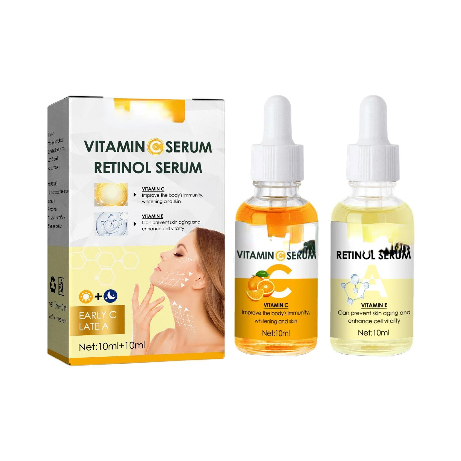 

Vitamin C Wrinkle Remover Face Serum Lifting Firming Fade Fine Lines Anti-aging Essence Whitening Brighten Nourish Skin Care