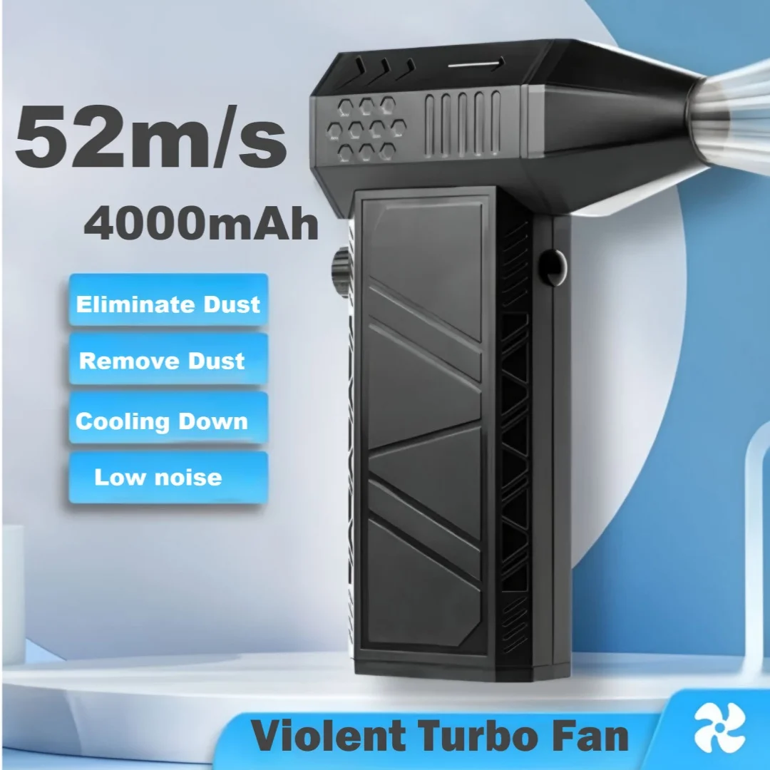 

Mini Turbo Jet Fan Electric Air Duster with 3 Gear Adjustable 130000RPM Wind Speed 52m/s Car Computer Cleaning Blower Tool