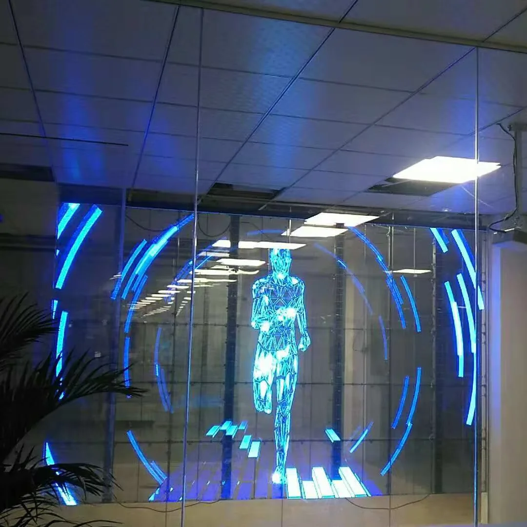 

Light Weight Transparent LED Video Display Wall Ultra Slim Mesh LED Display Panel For Office Partition Meeting Room Decoration
