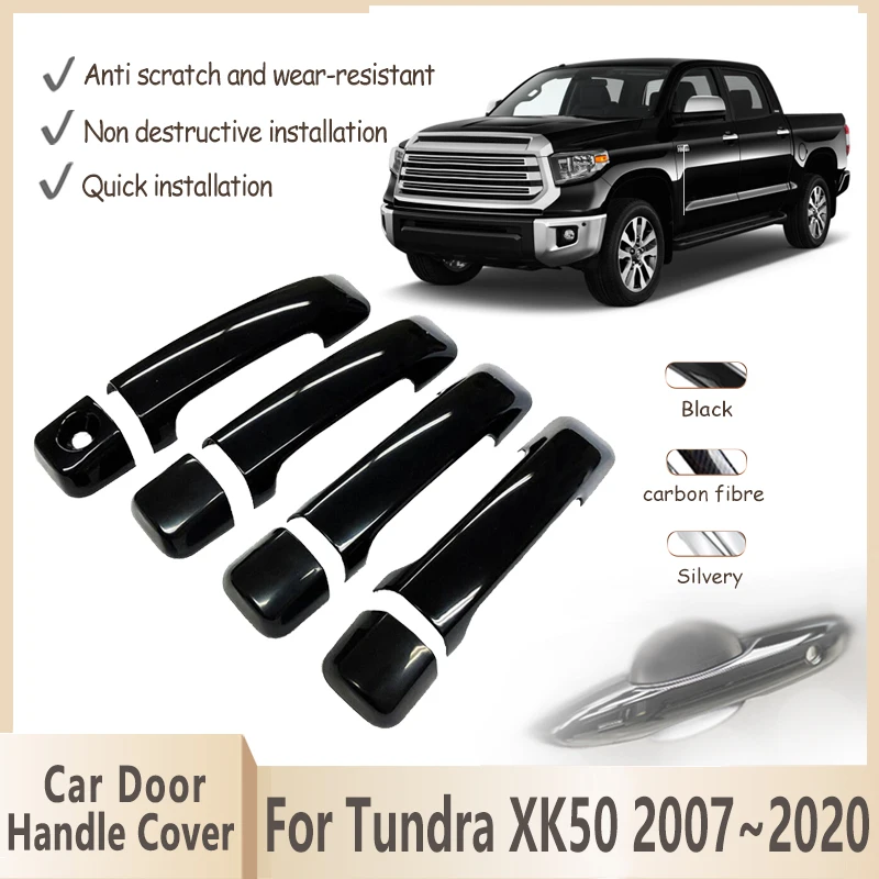 

Чехол на дверную ручку для Toyota Tundra XK50 2007 ~ 2020 глянцевые черные наклейки на внешние дверные ручки стильные защитные аксессуары отделка