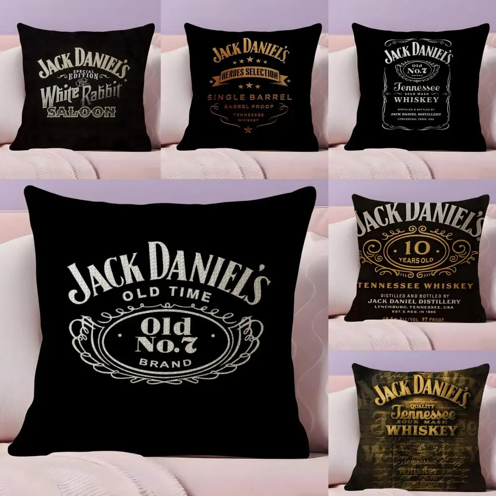 

Fashion J-Jack D-Daniels Cushion Cover Natural Linen Pillow Case Double-Sided Print Decorative Sofa Pillowcase Home Decor Gift