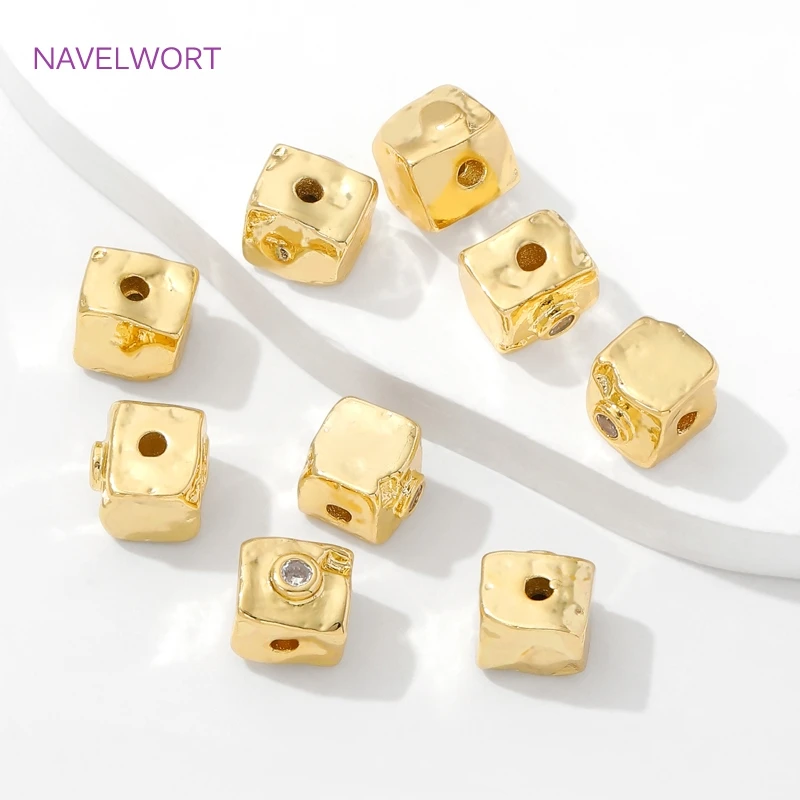 18K vergoldetes Quadrat mit Zirkon-Abstandsperlen für die Armbandherstellung, Perlentrenner, DIY-Schmuckherstellung, Zubehör für Schmuck – Detail 28