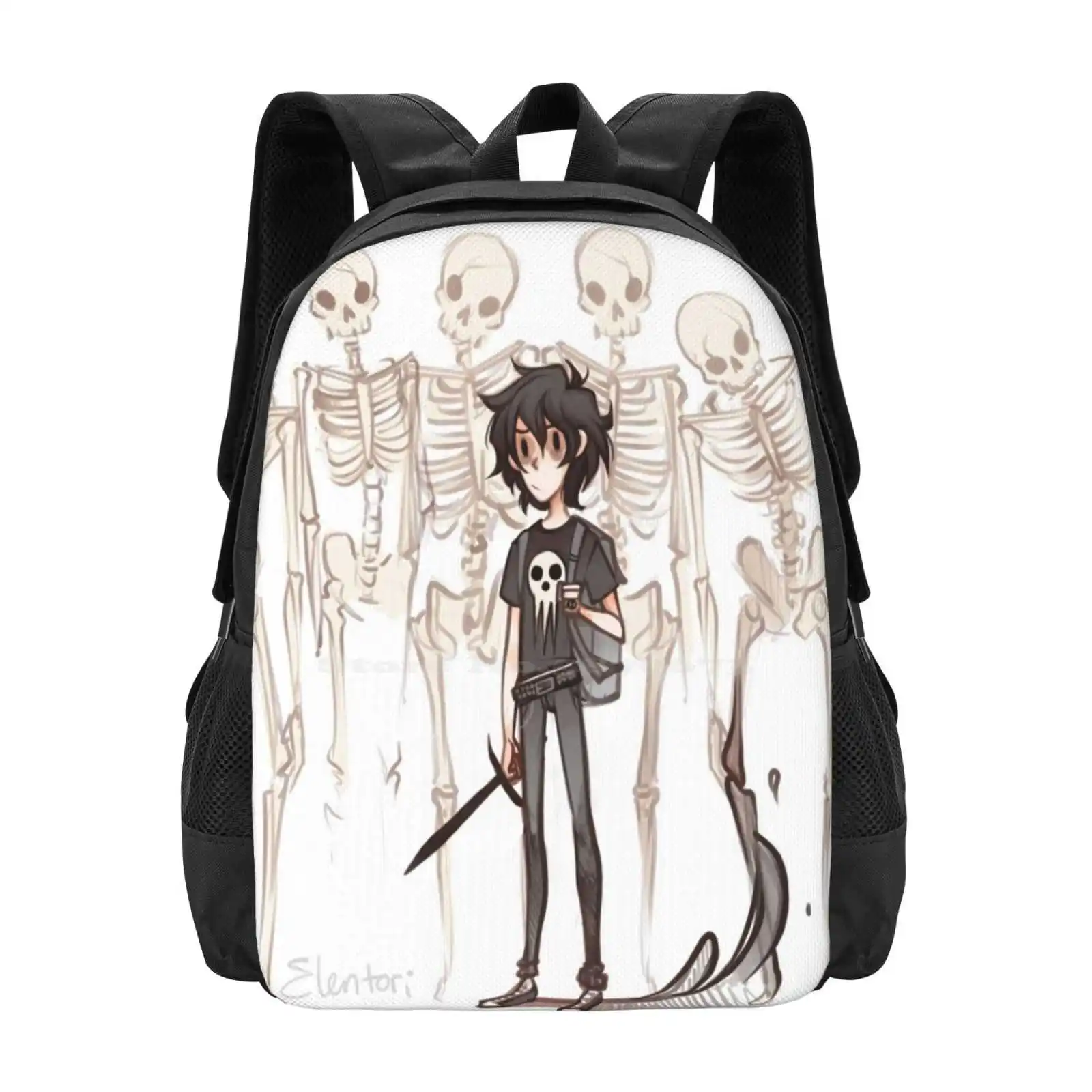 Soldatino Pattern Design Laptop Travel School Bags Nico Di Angelo Percy Jackson Pjo Hoo Heroes Of Olympus Skeleton Elentori