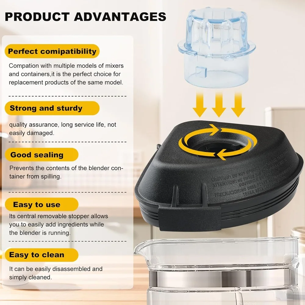 Replacement Lid for Vitamix 32 Oz & 48 Oz Advance Containers, Fit for Vitamix Quiet One, VM0145, Drink Machine, 15985 Blender