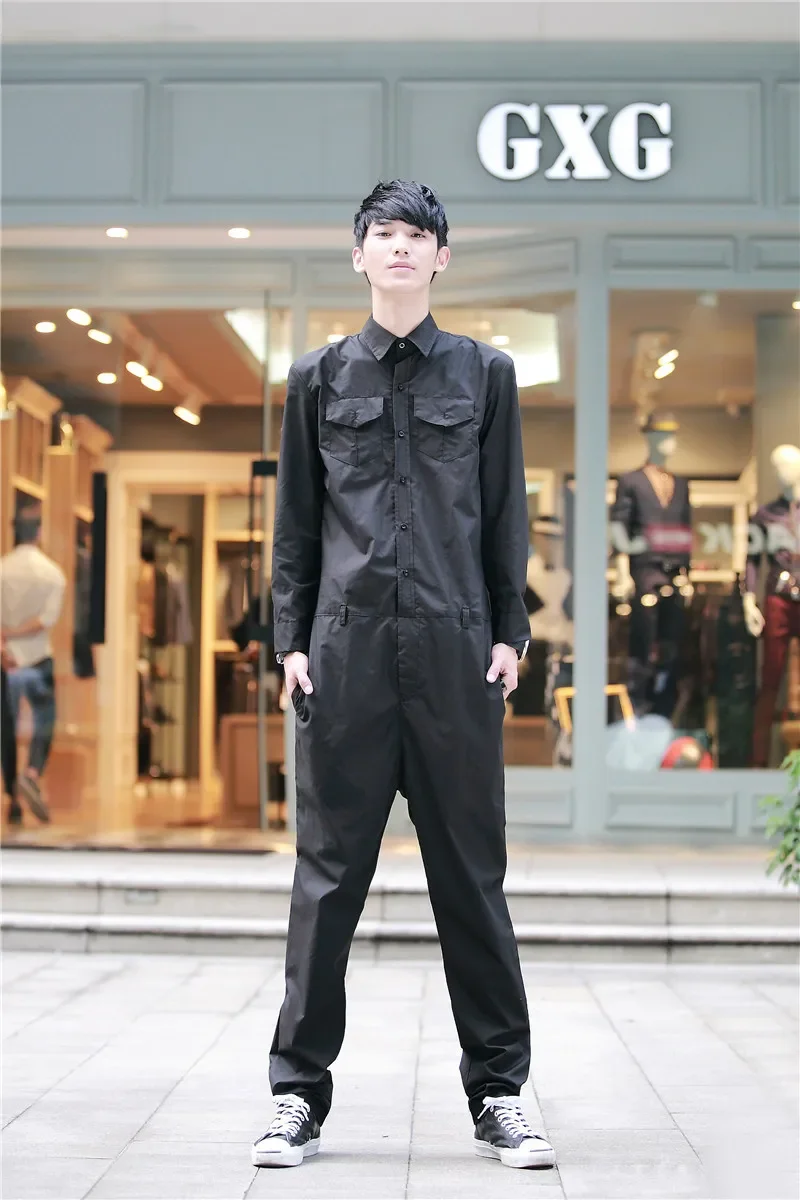 27-46 2024 Men Women's Clothing Catwalk Hair Stylist Fashion Catwalk  Jumpsuit Overalls Roll-up Hem Casual Trousers Costumes