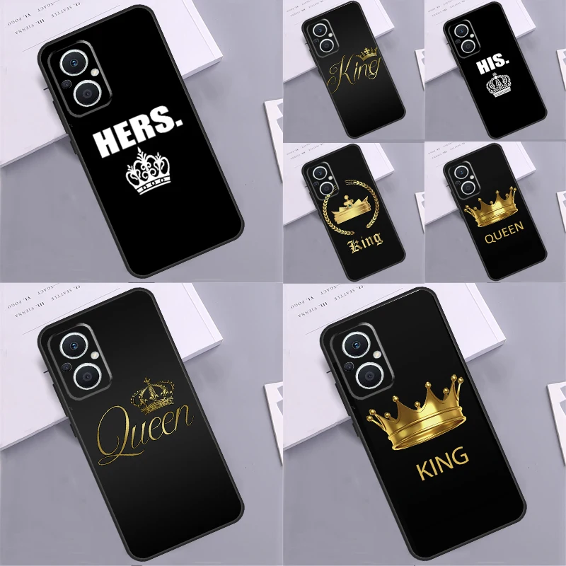 HIS Her KING QUEEN CROWN MATCHING Case For OPPO Reno 7 8 6 5 Lite Reno 10 8T 5Z 4Z OPPO Find X5 X6 Pro X2 Neo X3 Lite Cover