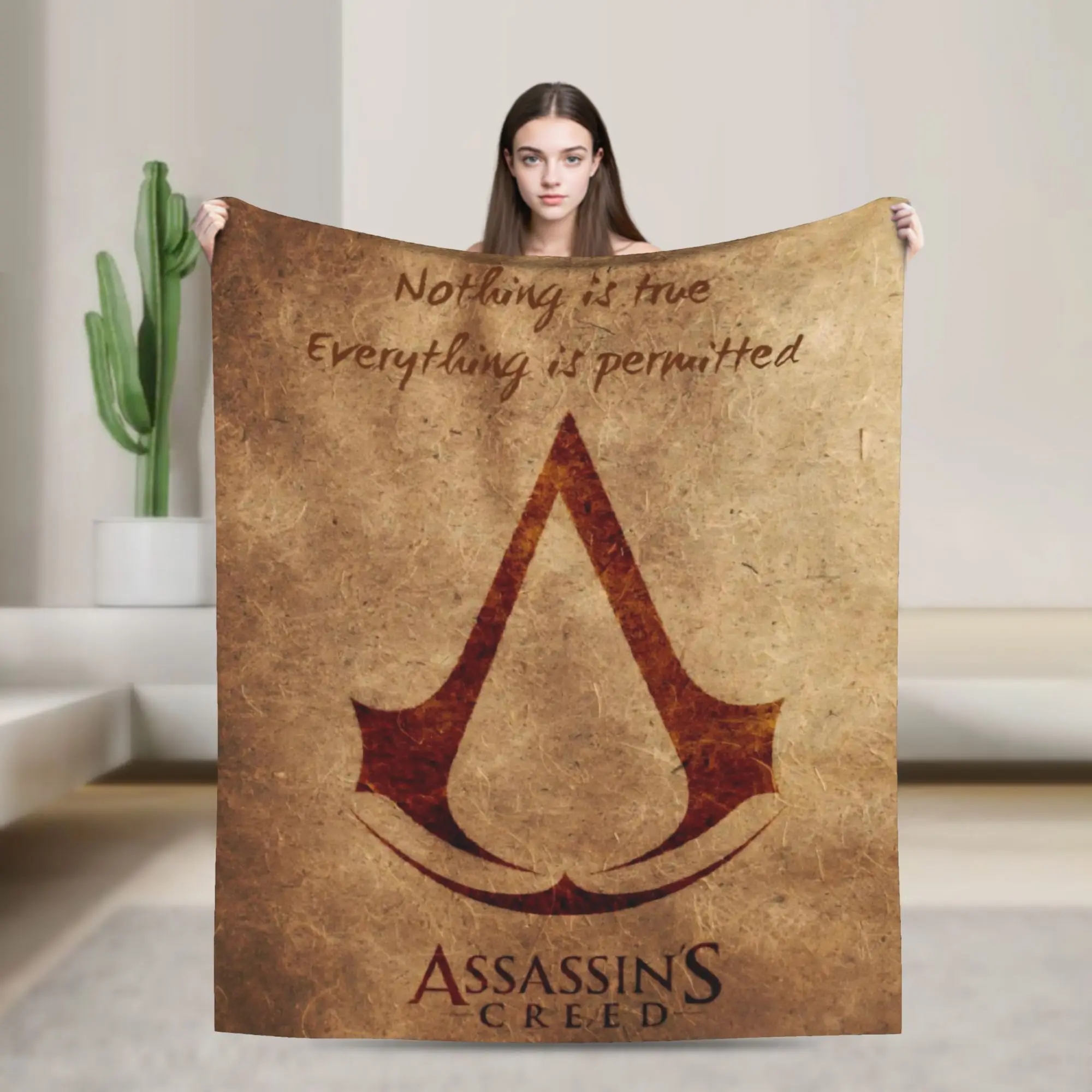 Assassins Creed Shadows-Manta suave y cálida para niños, manta de felpa con patrón, decoración del hogar, colcha de franela, funda para sofá cama