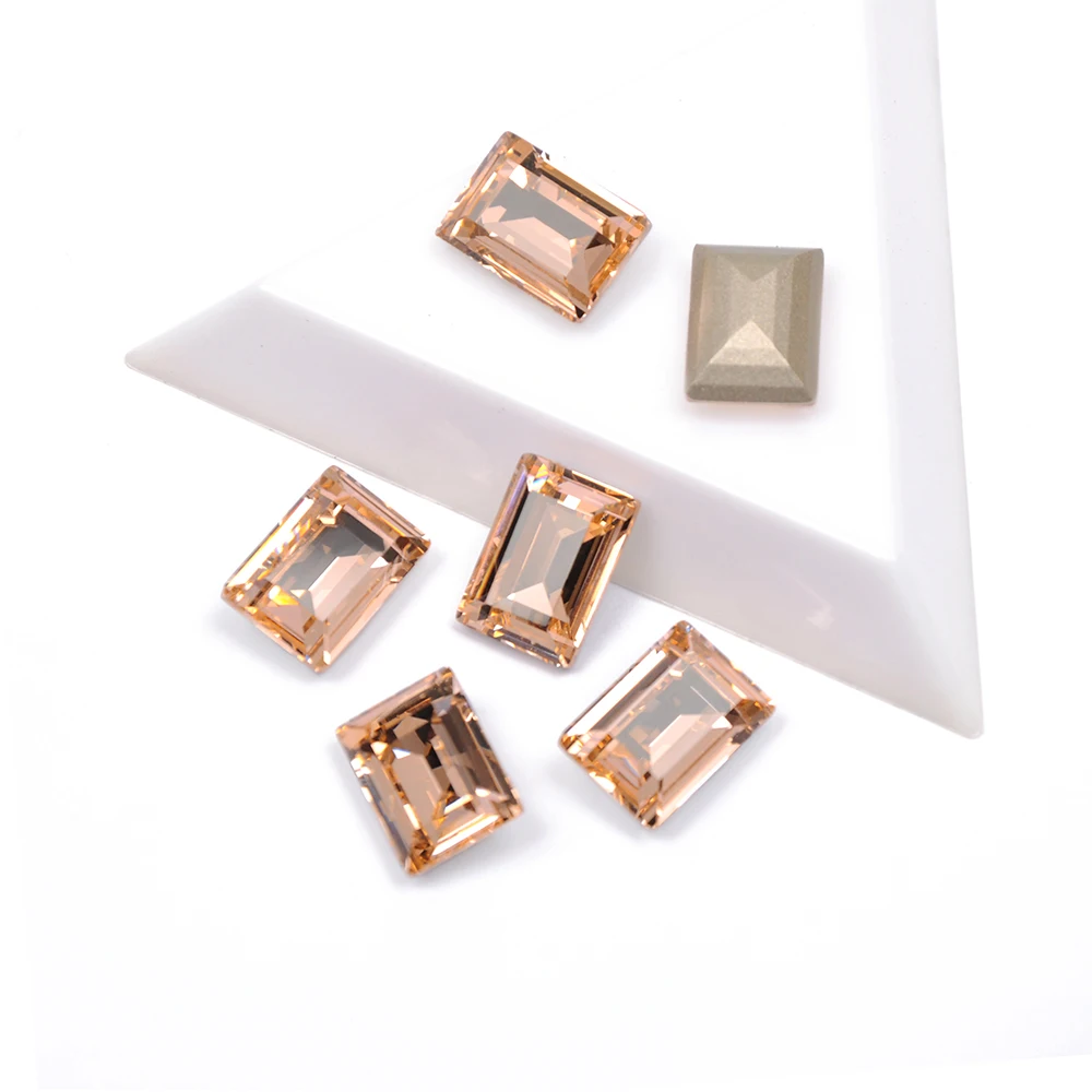 

4527 Fuchisa Light Peach Rectangle 6pcs Fancy Stones Crystals Nail Rhinestones K9 Fancy Diamond For 3D Nails Art Decoration