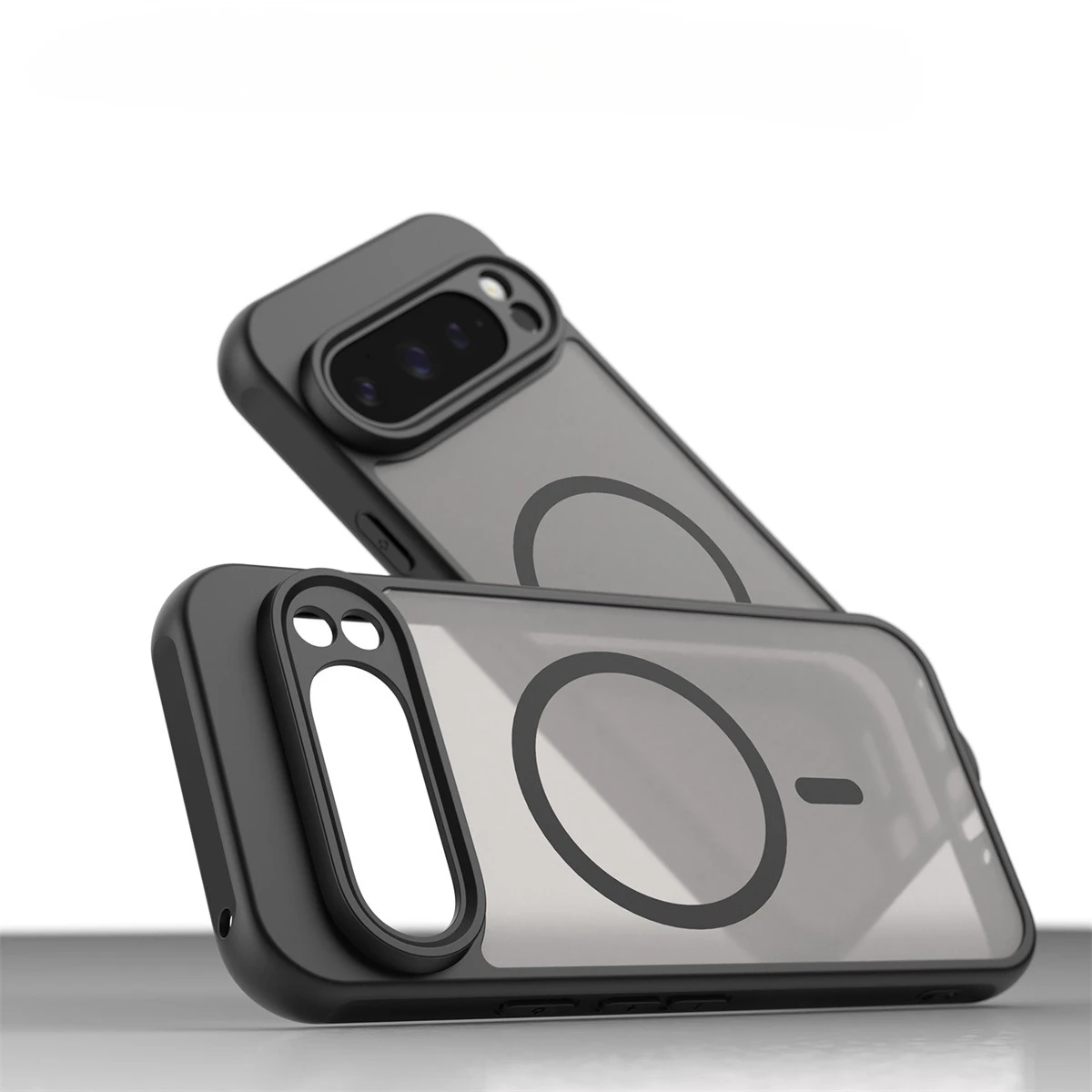Matte Transparente Handyhülle für Google Pixel 9A 9 10 10A 11 Pro XL mit MagSafe, magnetische kabellose Ladehülle, harte Schutzhülle