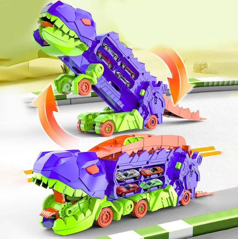 Dinosaur Truck Toy Creative Dinosaur Deform  Boys Car Toys Dinosaur Truck Transport Carrier Vehicle Dino Animal Car Track Toys