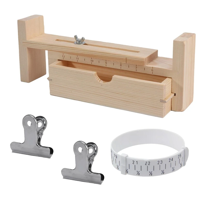 Jig Bracelet Maker Set With 2 Pcs Clips, Wood Jig Bracelet Maker U Shape Clear Scale Bracelet, Hand Knitting Bracelet Jig Kit