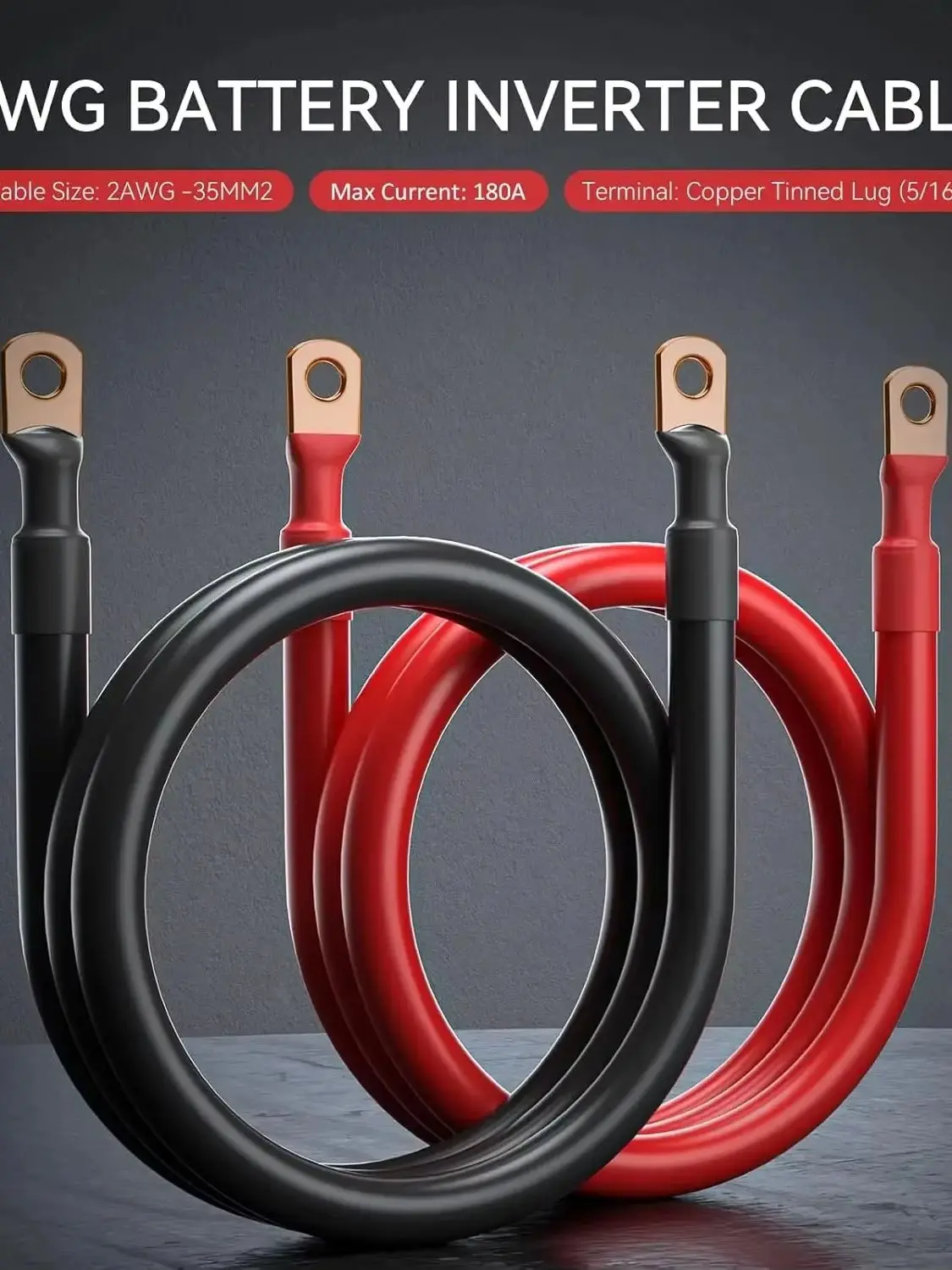 ECGSOLAX 2AWG 3AWG M Przewody Elektryczne Kabel do Inwertera Akumulatorowego Przewód Miedziany Przewód do Podłączenia Energii Słonecznej do Inwertera Samochodu Łodzi — 2