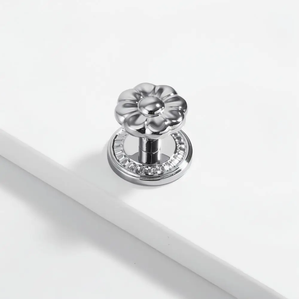High Quality Zinc Alloy Cabinet Handle Shiny Chrome Furniture Pulls Modern Drawer Knobs French Style Door Hardware