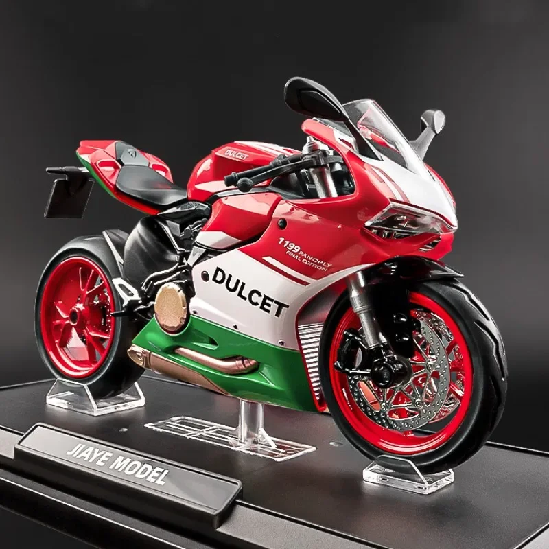 

Модель мотоцикла DUCATI 1199 Panigale из сплава в масштабе 1:12, литой металлический гоночный мотоцикл, модель со звуковым фотоорнаментом, детская игрушка в подарок