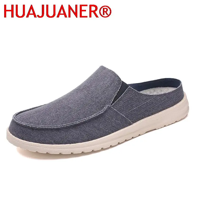 

Fashion Canvas Men's Shoes Men Casual Mules Shoes Breathable Lightweight Male Footwear Sneakers Men Slippers Male Big Size 39-48