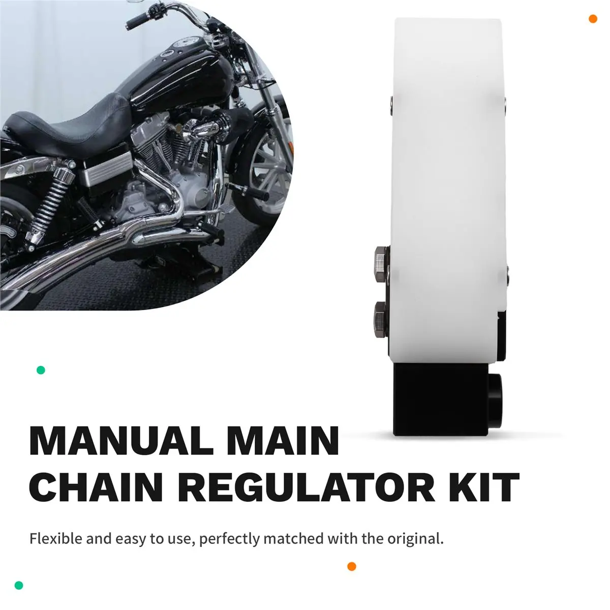 #18V Automotive Parts & Accessories, Manual Primary Chain Adjuster Kit fits Harley Davidson (Black & White)