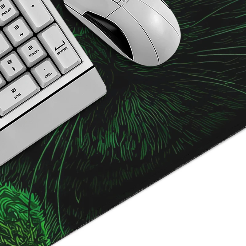 Psychedelic Black Cat Mouse Pad Gaming printon demand Large Home Mousepad XXL Playmat Natural Rubber Non-Slip Office Mouse Mats