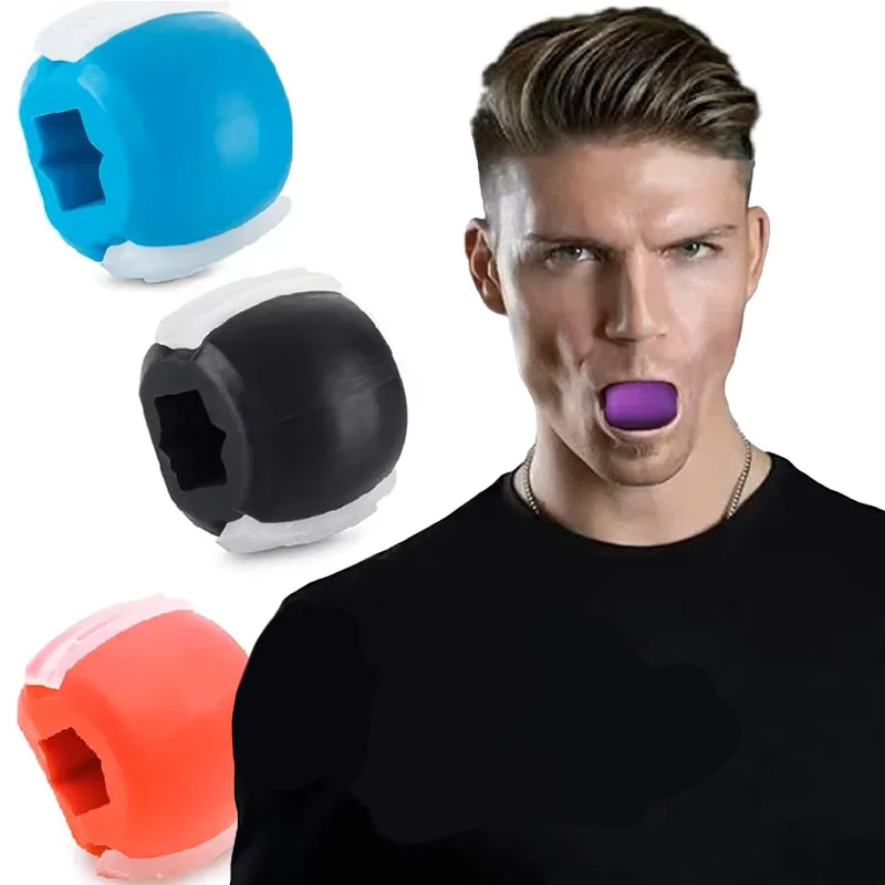 Silica Gel Face Fitness Ball Jaw Exerciser Facial Toner Reduce Double Chin Relax Ball Gym Fitness Training Jawline Simulator