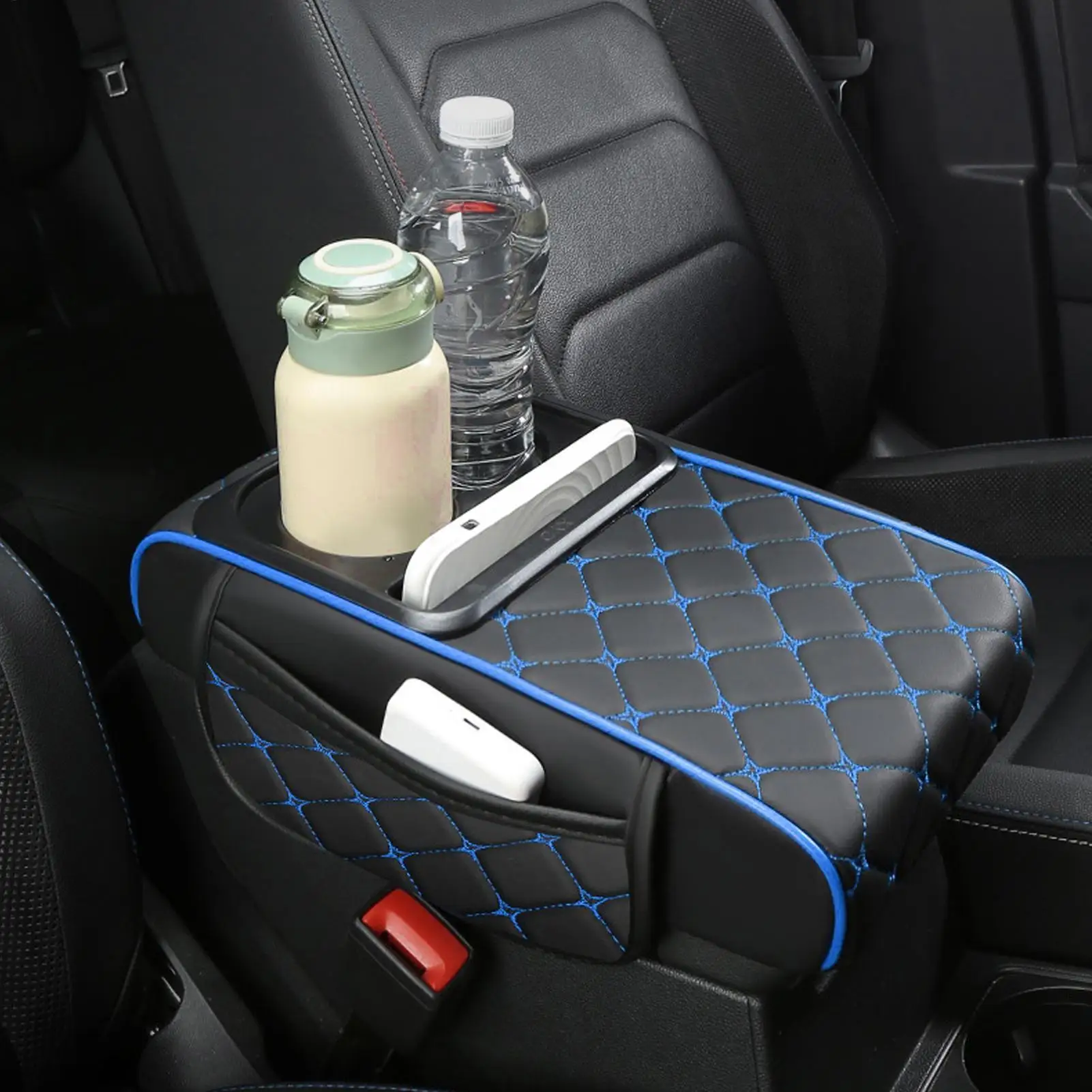 

Car Armrest Cushion with Storage Pocket Protective Center Console Pad Arm Rest Cushion for Truck SUV Vehicle Interior Accessorie