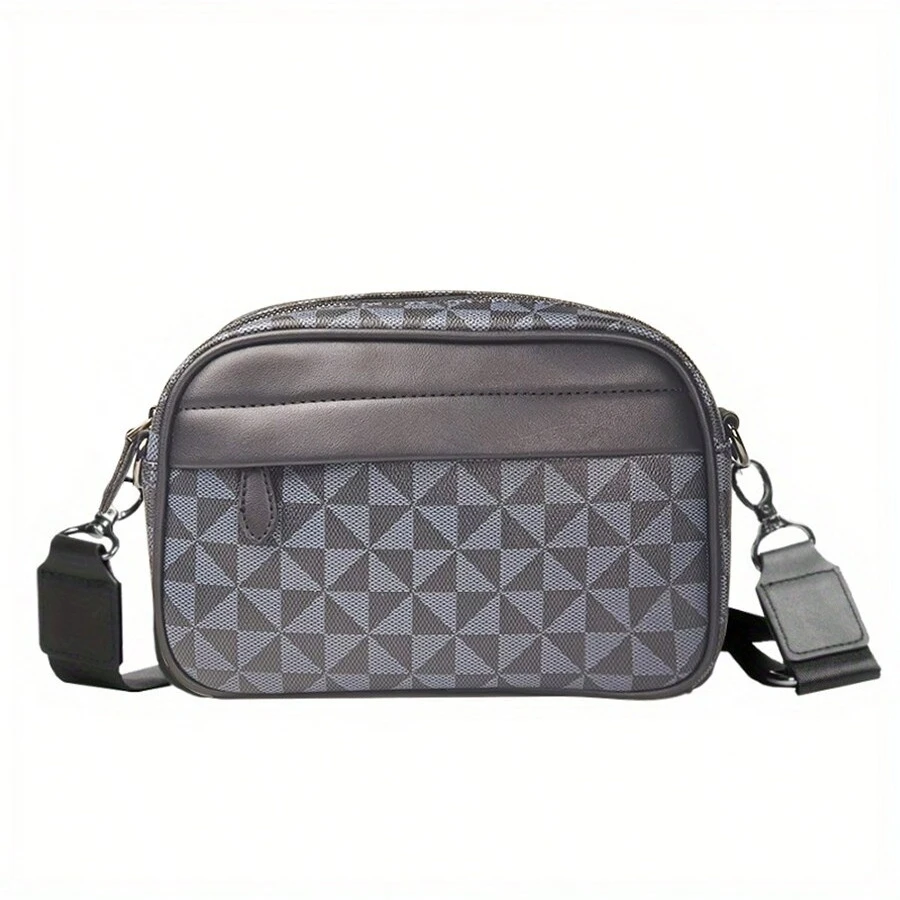 

Trendy Street Shoulder Bag for Men Fashion PU Leather Crossbody Bags Commuting Business Casual Square Mobile Bag