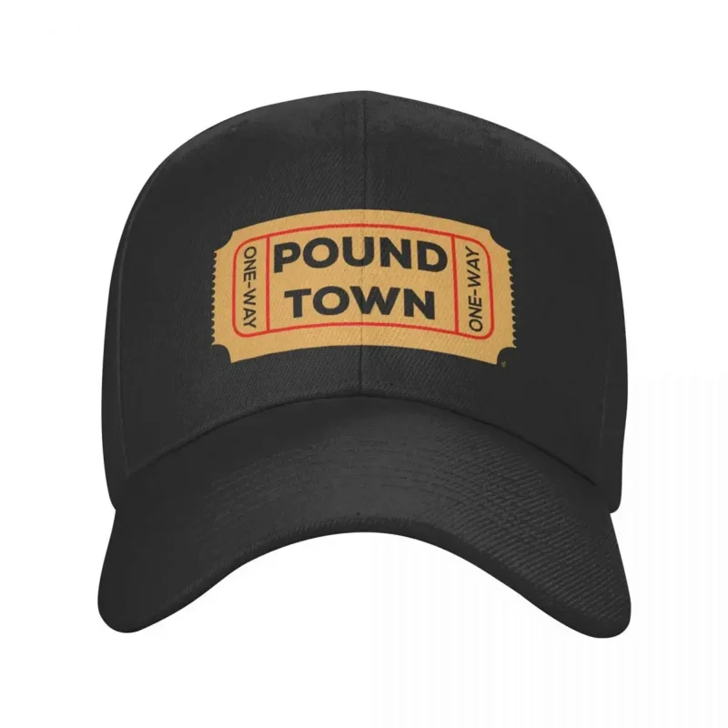 One Way Ticket to Pound Town Baseball Cap black summer hat Rave New In Hat Women's Men's image 2
