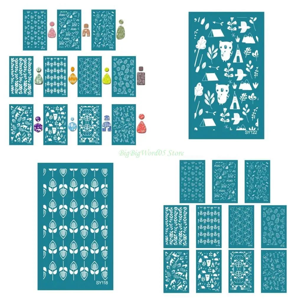 

24TE Geometric Silk Screen Stencil for Making Fabric Paper Clay Earring Jewellery