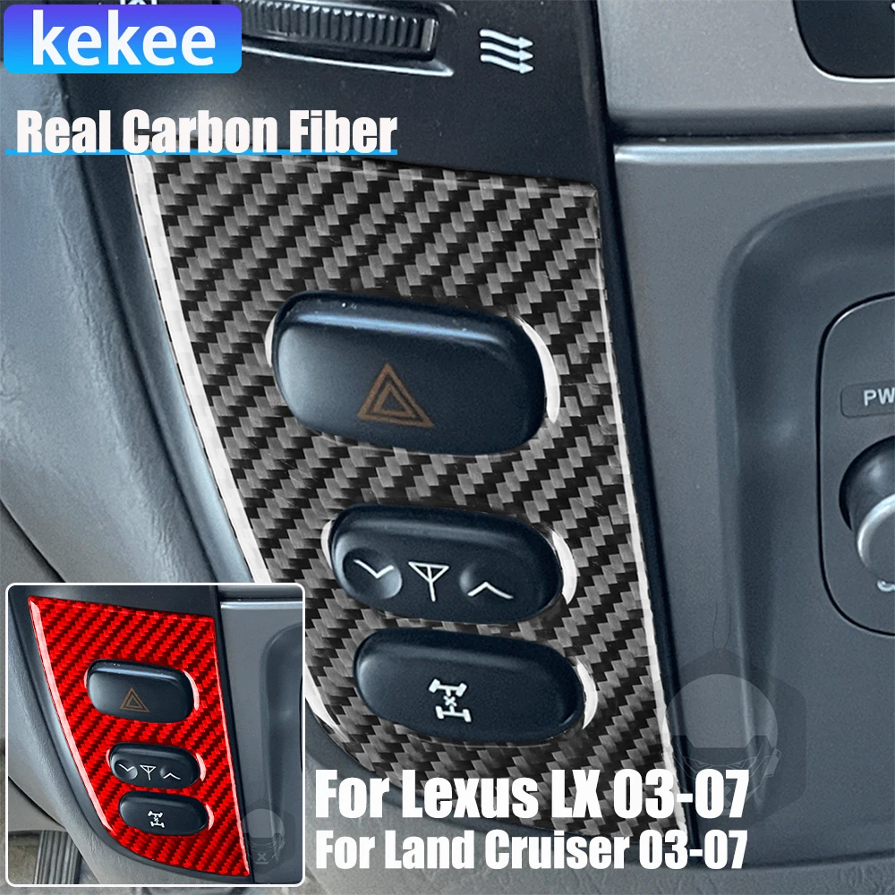 

Настоящее углеродное волокно, автомобильные аксессуары, предупреждающая о опасности, накладка, мягкая наклейка для Lexus LX для Toyota Land Cruiser 2003-2007