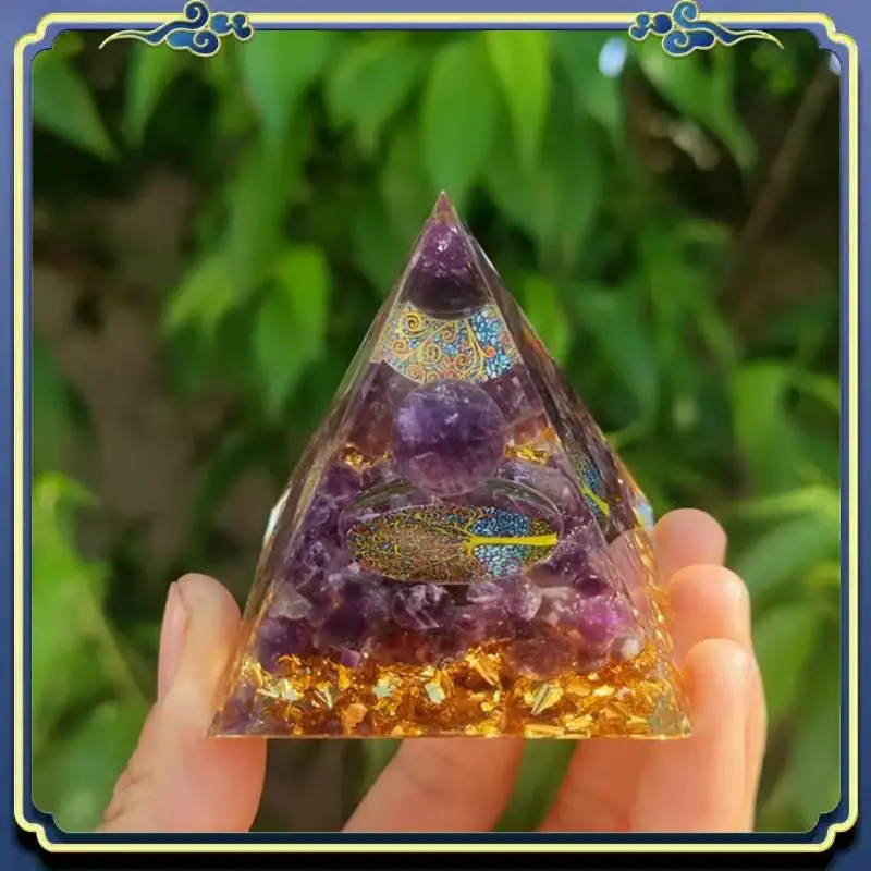 

Portable L Pyramid Ornaments Crystalenergy Generator Orgone Pyramid For E-Energy Protection Healing Meditation Crystal Chakra Ea