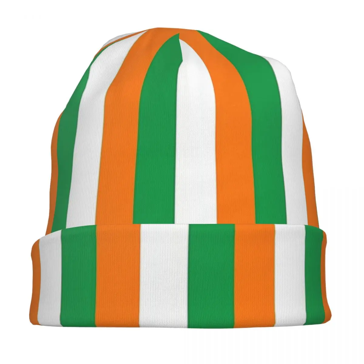 Green Orange Saint Patrick's Day Knitted hat for men and women  Gift Unisex winter warm brimless urinal hat