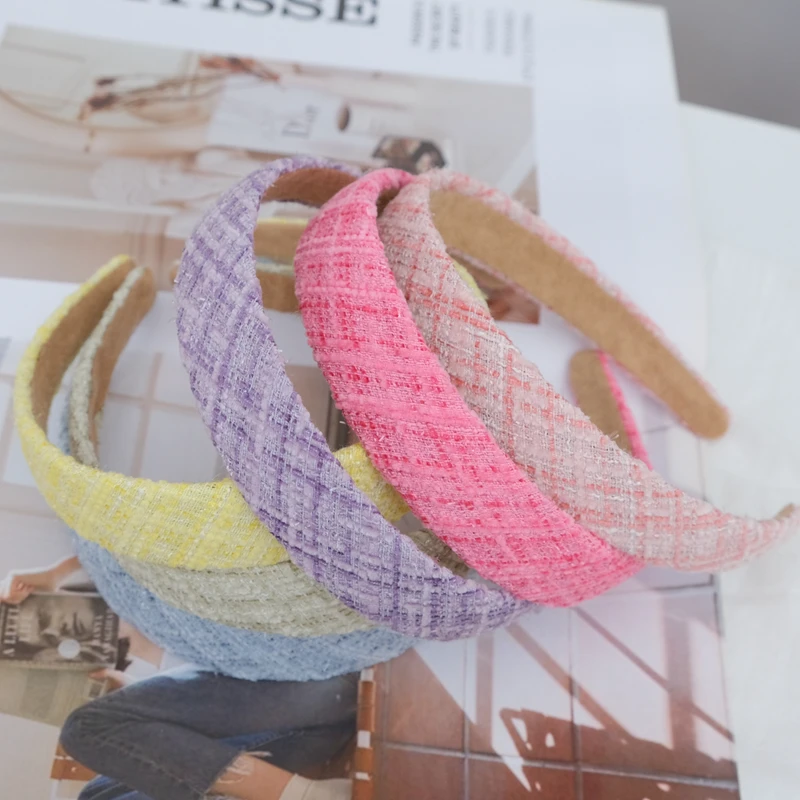 Autumn Winter Headbands Pink Yellow Blue Green Rose Red Purple Hairbands for Women Hair Accessories Girls Fashion Daily Headwear