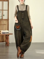 NYFS Spring 2026 Women's Vintage embroidery Denim Overalls Trousers Loose plus Size Jumpsuit Female Fashion Collection - Image 4