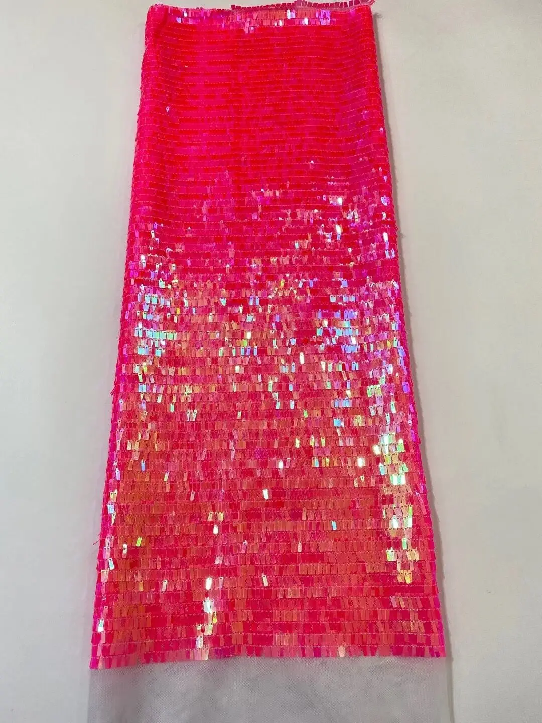 

S-12096814 Lace Fabric High Quality African Nigerian Embroidery Tulle Lace Fabric With Sequins For Wedding