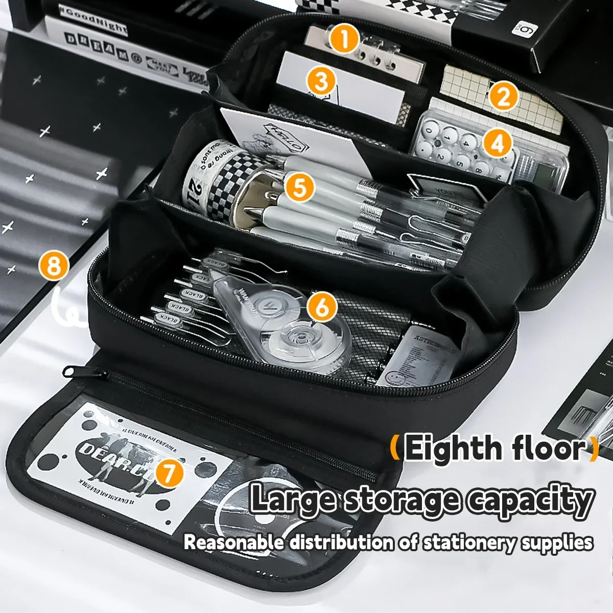 مقلمة الطالب INS نمط Kawaii حقيبة أقلام رصاص سعة كبيرة القرطاسية المدرسية الابتدائية لوازم التخزين القرطاسية الكورية