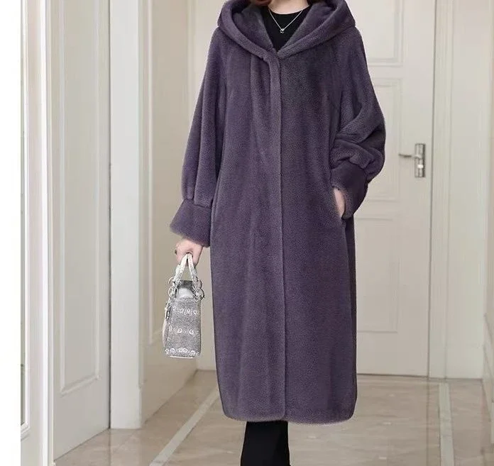2025 Extended Thick Coat Women's Fury Coat New Style