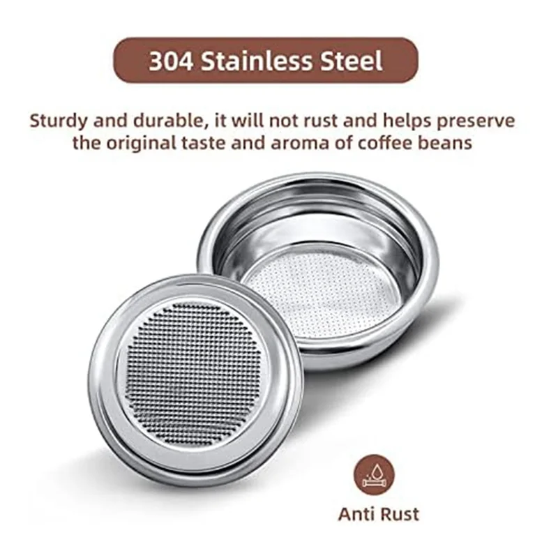 AF93-58Mm Kaffee Bodenloser Siebträger für E61/Expobar E61/Rocket E61ECM, 304 Lebensmittel Edelstahl Kaffee Espresso